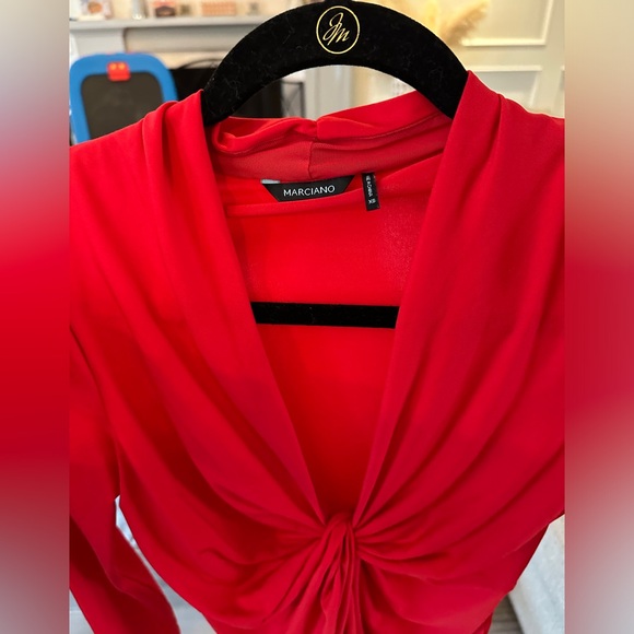 MARCIANO RED LONG SLEEVE BODYSUIT - Picture 2 of 4